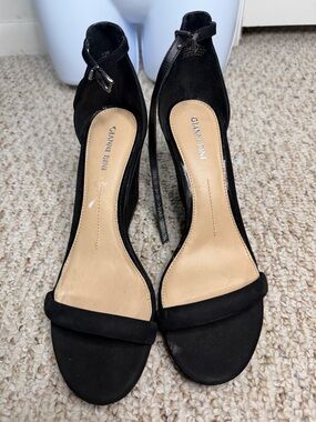 Gianni Bini Black Suede Ankle Strap Sandals size 9.5